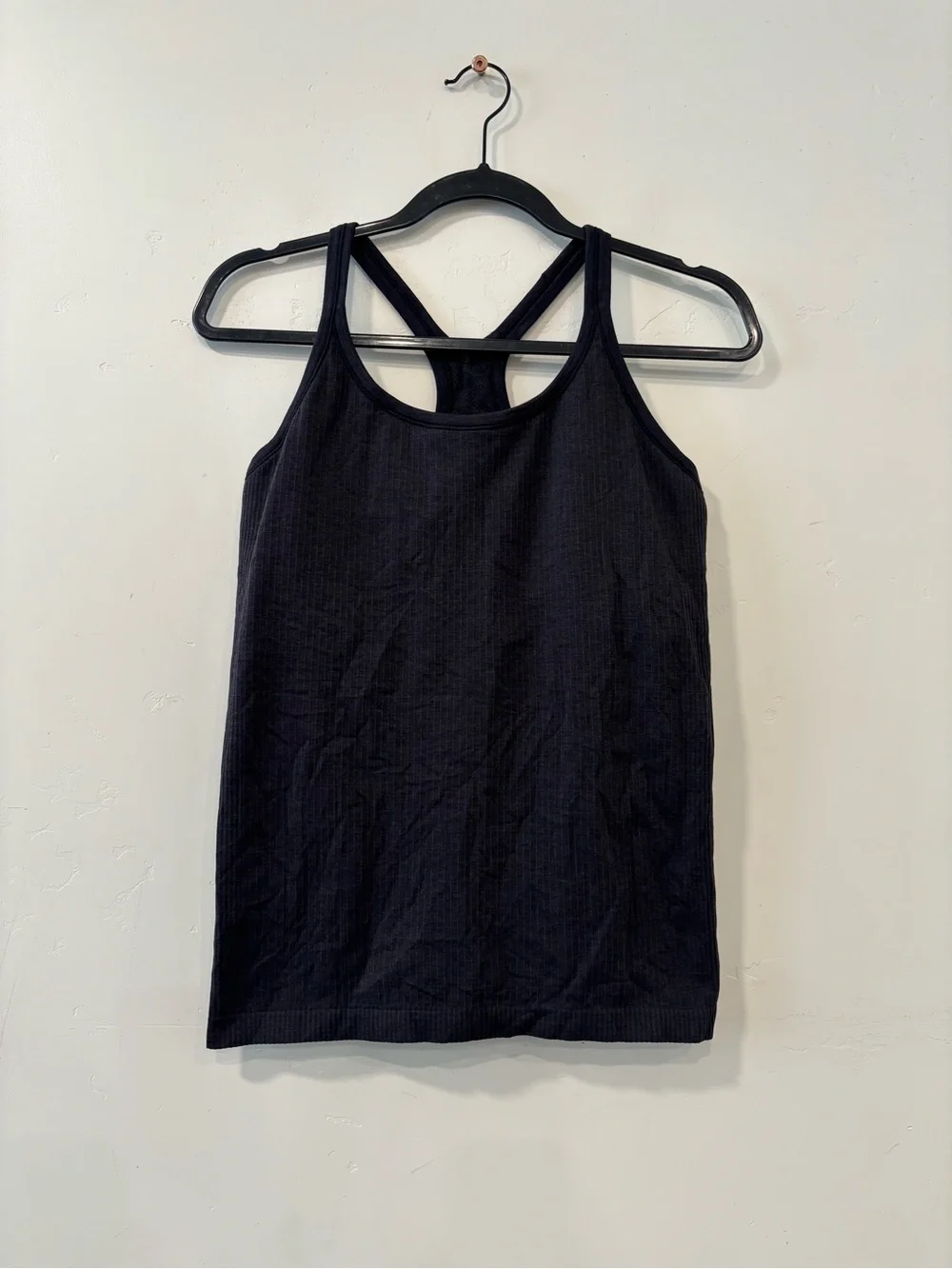 Lululemon Top Womens 10 Black Ebb To Street Tank II B/C Cup Bra Seamless Padded